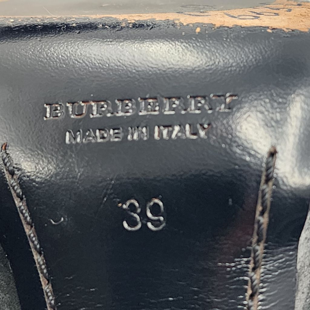 BURBERRY Prorsum Stiletto Black Leather Shearling Fur Lace-Up Booties 39 8.5 - Picture 9 of 9